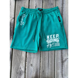 Women Humble Est. 2021 “Keep Going” Shorts Teal-White