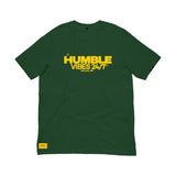 Classic “Humble Vibes 24/7” Tee Forest Green-Yellow