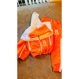 Windbreaker “Humble” Zip Up Jacket Orange-White